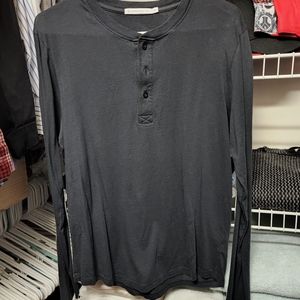Alternative Long Sleeve Henley, Black, Medium